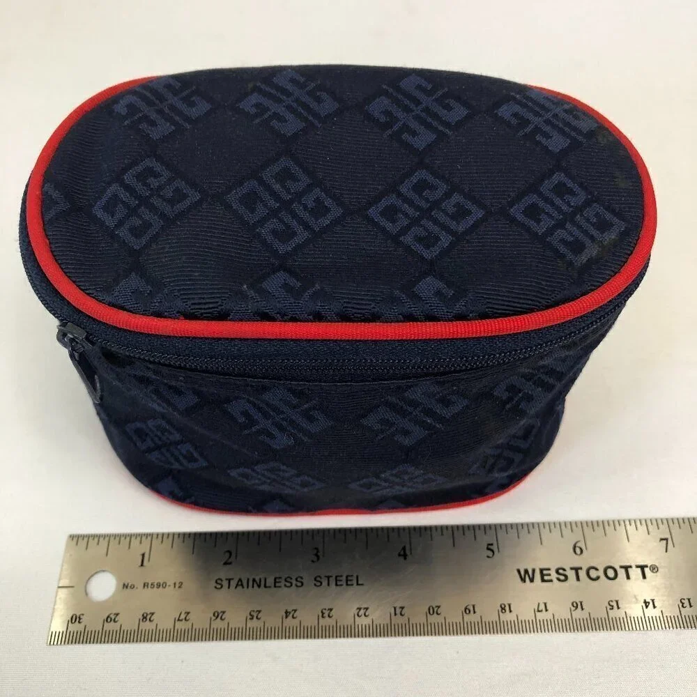 Givenchy Blue And Red Makeup Bag With Mirror